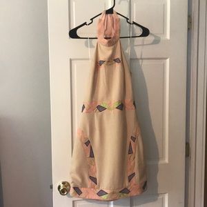 Geometric halter mini dress